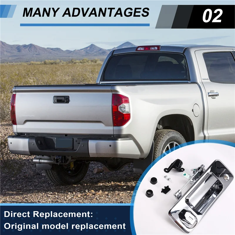 

Tailgate Back Handle Withcamera Hole Back Door Handle Tailgate Latch Handle Fortoyota 69090-0C040 2007-2013 B