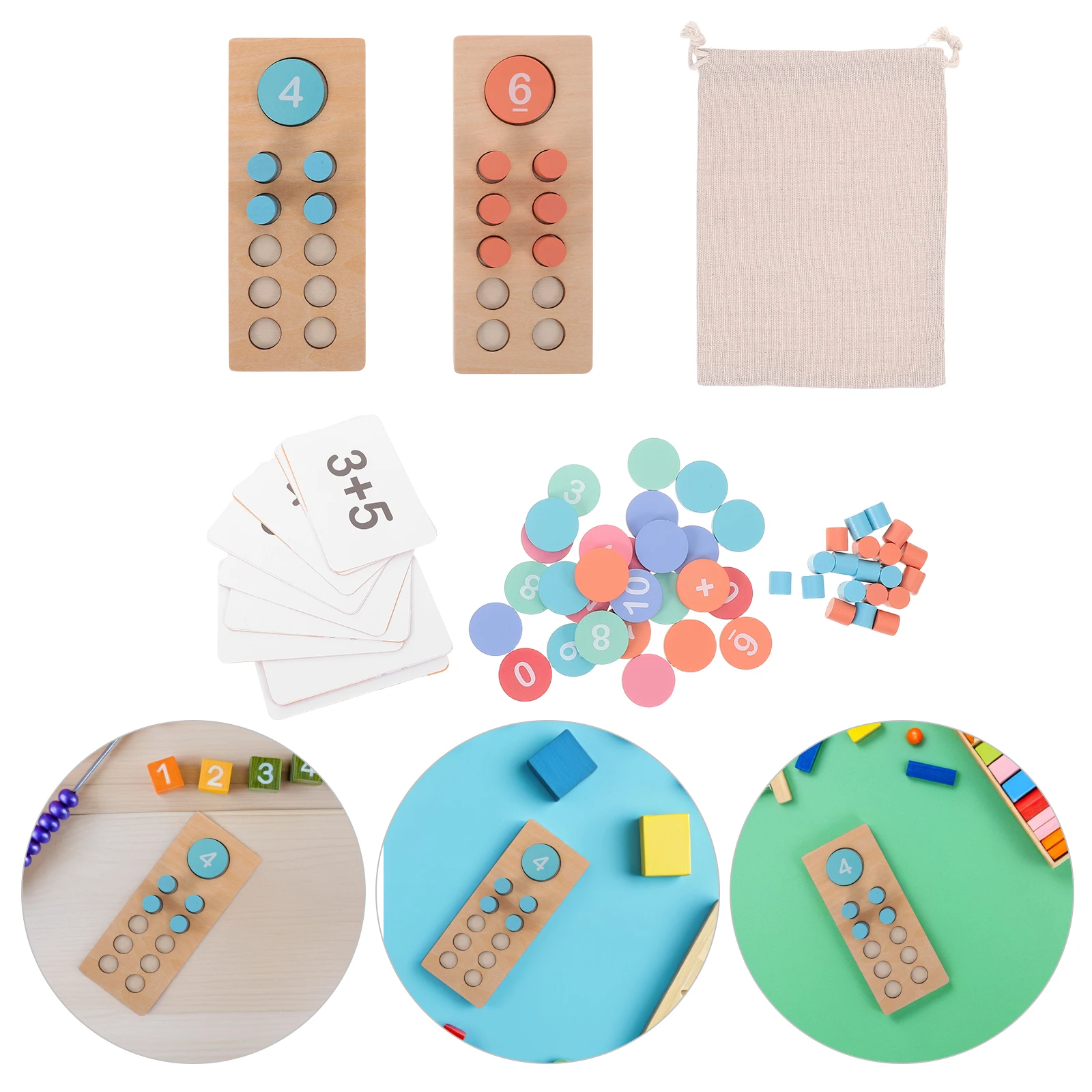 

Children's Math Teaching Aids Counting Learning Toy Ten-frame Toys Manipulatives Counters for Kids Number Tools Education