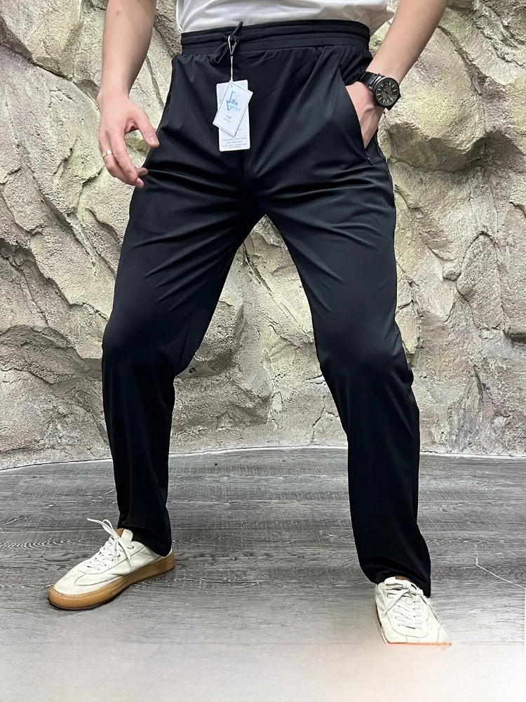 

Cool Sensation Bla Tech! Four-Sided Elastic Ice Silk Qui-Drng Breathable Men's Outdoor Casual Pants Summer New Arrival