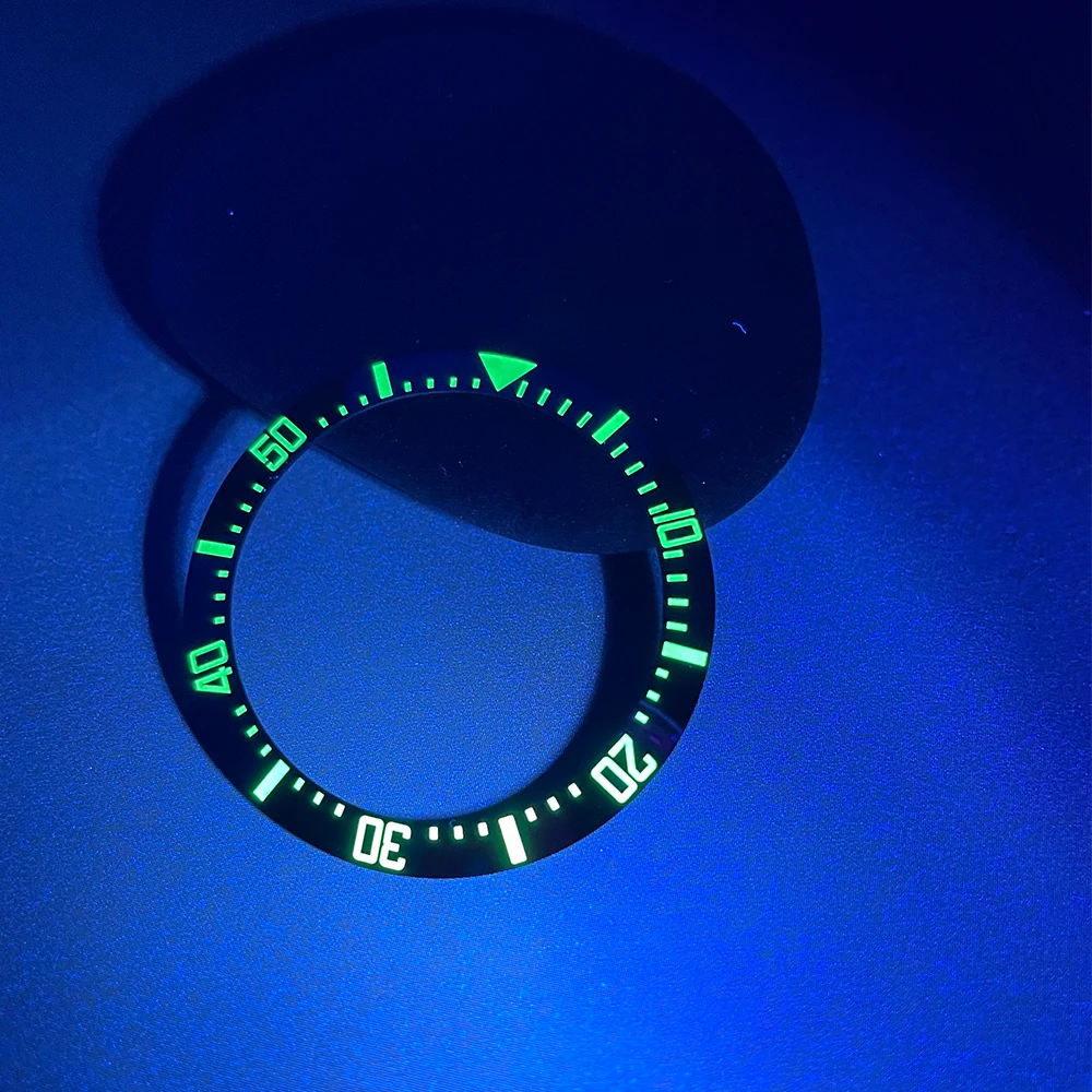 إدراج إطار سيراميك ، منحدر مع أخضر فائق بالكامل ، مضيء ، لامع ، أسود ، SXK007 ، 38 #3