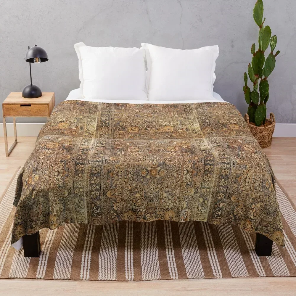 

oriental rug Vintage Antique Persian Carpet Throw Blanket Color Fast Cozy Throw Blanket