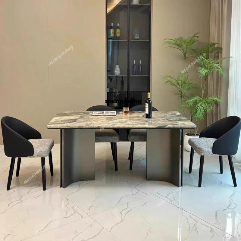 

Mid century marble dining table rectangle luxury Modern Creativity kitchen table fashion interior tavolo pranzo design furniture