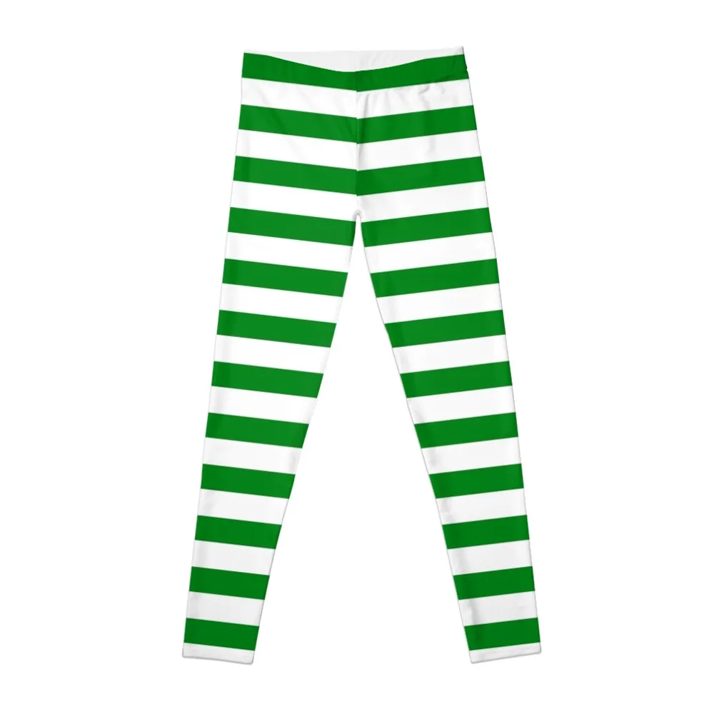 Green and White Stripes Leggings exercise clothing for Fitness's gym clothes legging gym Womens Leggings