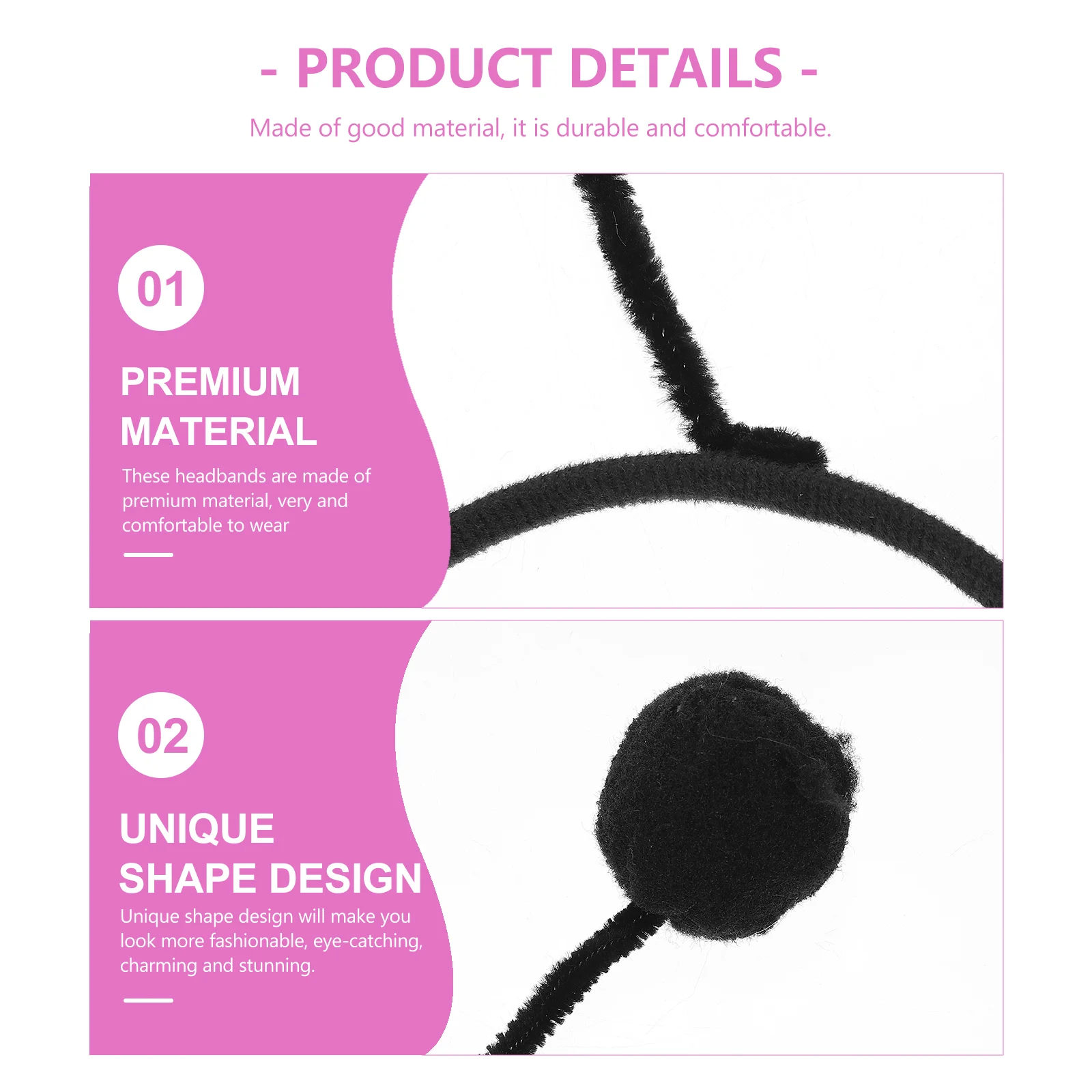 

6 Pcs Ball Headbands Black Hair Accessories for Girls Women Cartoon Animal Party Headdress Hairstyle Tools Bee Ant