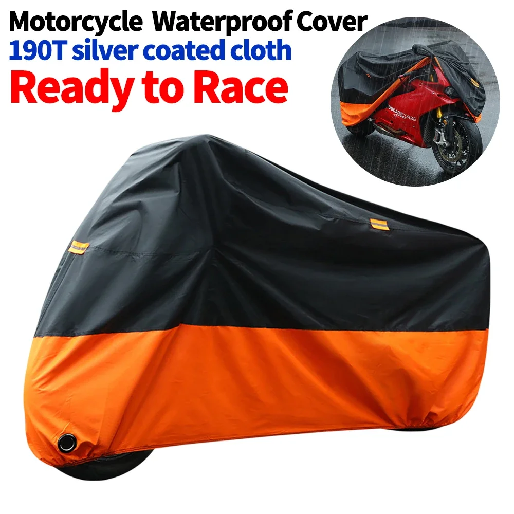 

Moto Rain Cover Waterproof Dustproof Bike Scooter Rain Cover Wear-Resistant Fabric Motorbike Cover for All Season
