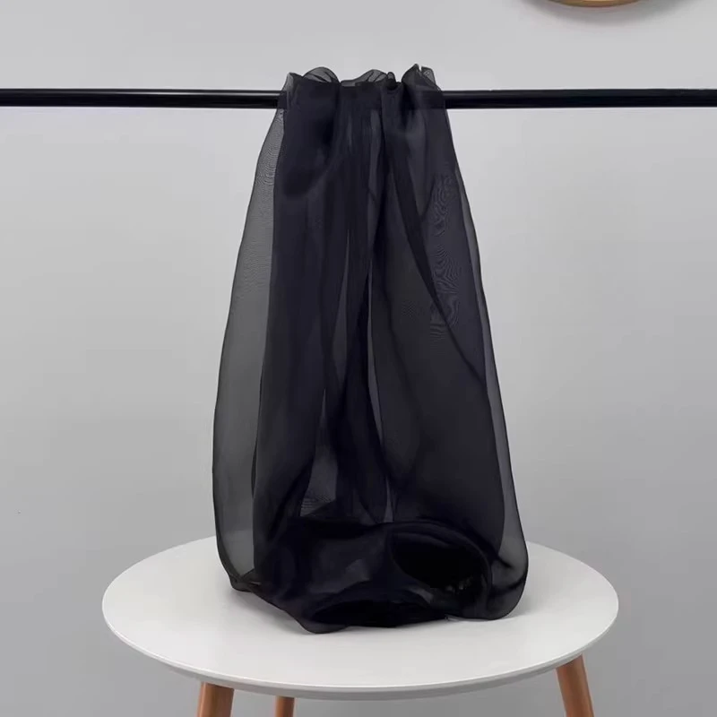 5 m/Lot Organza-Stoff mit hoher Dichte für Hochzeitskleider, Seidenimitat-Stoff, DIY handgefertigte Accessoires, transparentes Garn – Detail 17