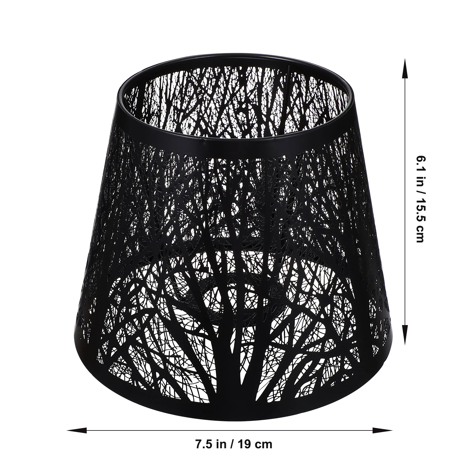 E27 Interface Metal Lamp Shade Black Single Tree Shadow Design Dust Proof Living Room 4cm Hole Diameter Iron