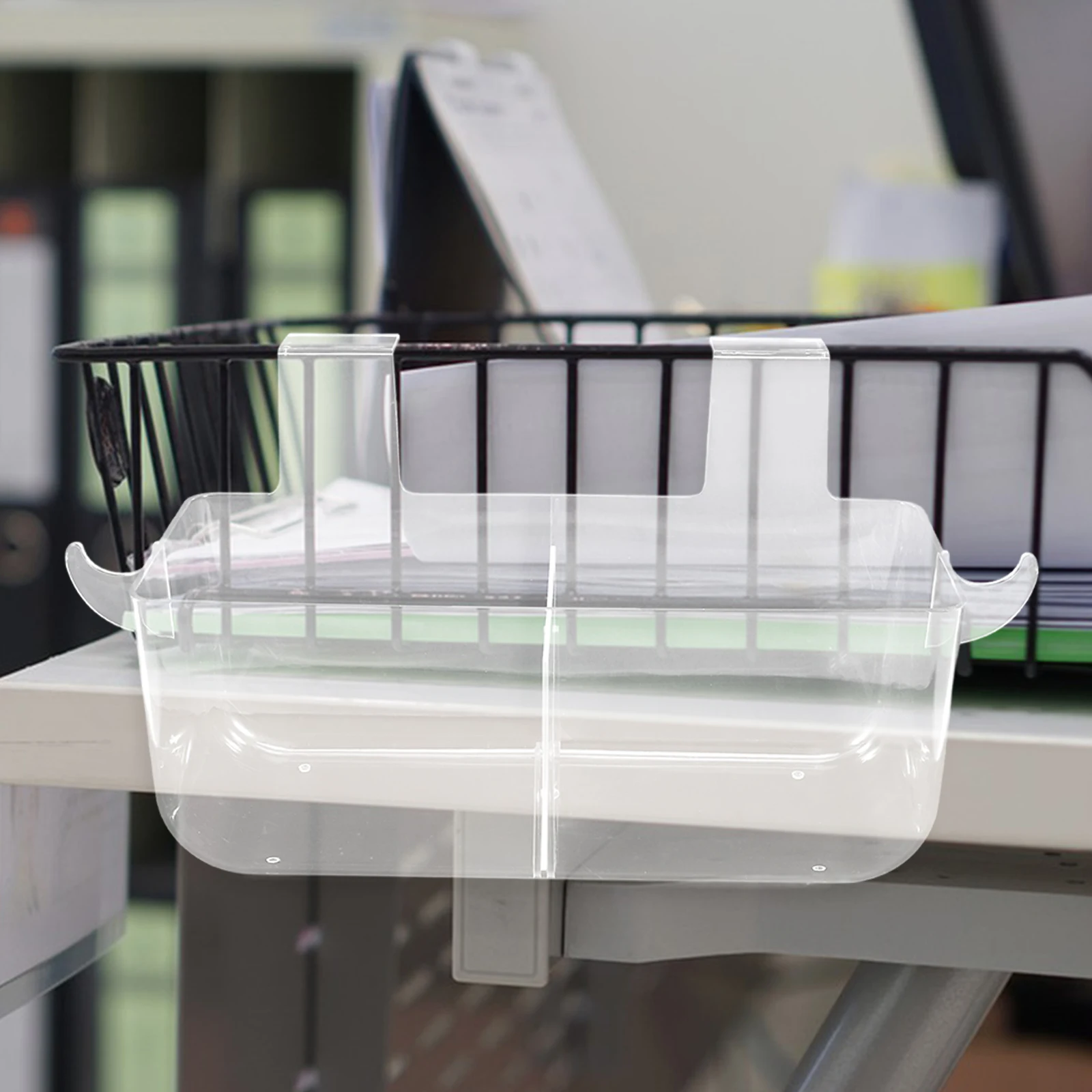 

Wall Storage Box Desk Shelf Office Hanging Pen Holder Sundries Organizer PET Cube File Rack White Modern Bathroom Dresser Long