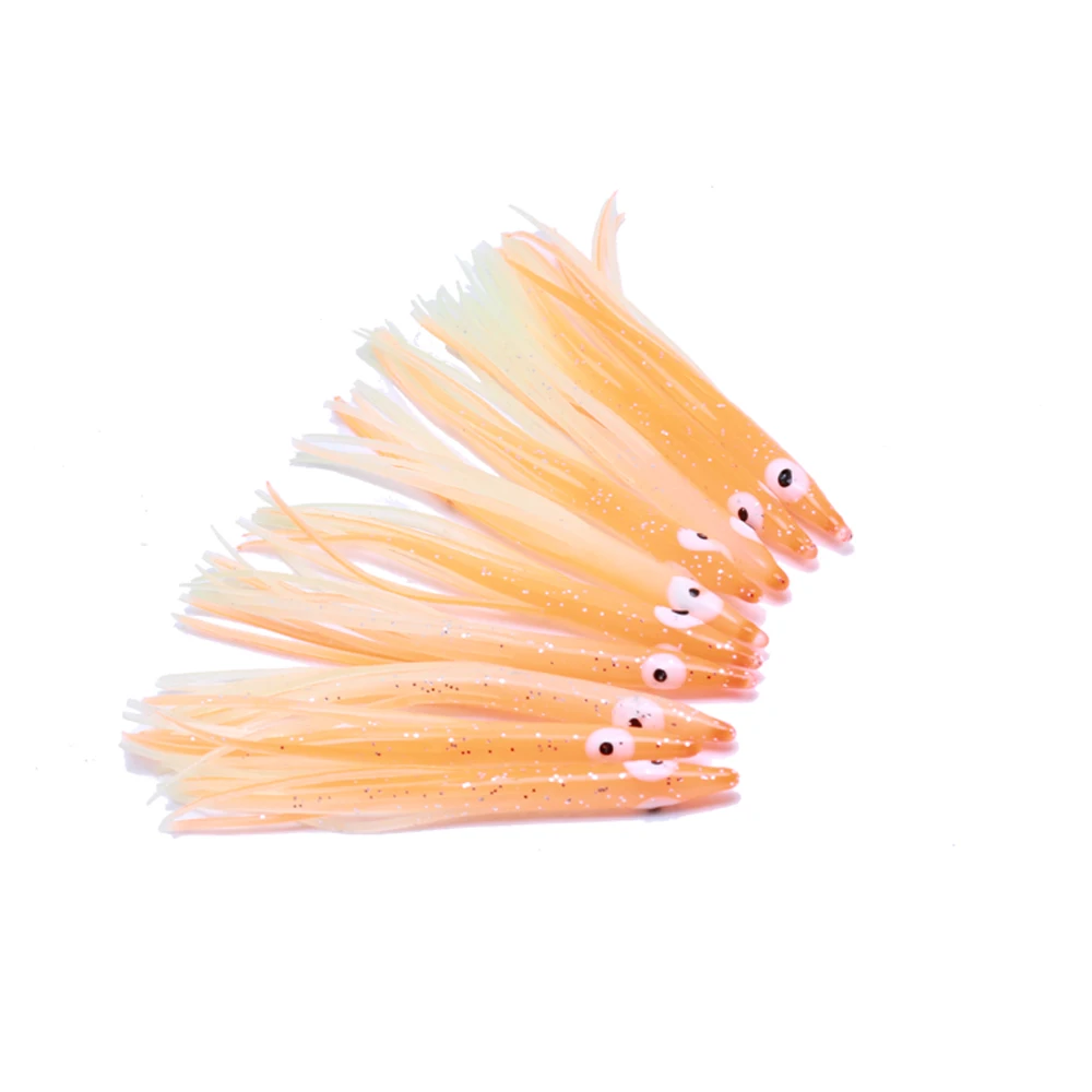 10 luminous squid soft baits, new 8cm squid skirt, strong luminous fake bait, sea fishing accessories, fishing supplies