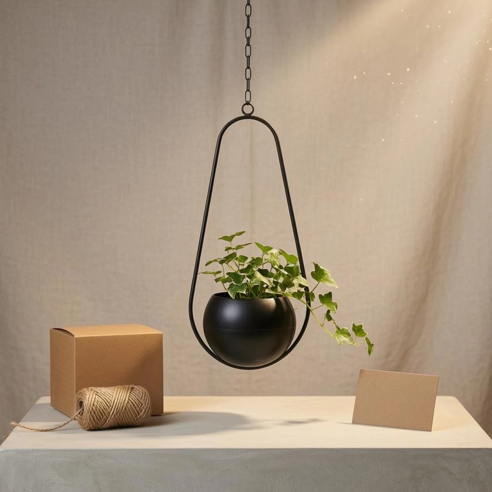 Chain Hanging Planter Iron-Style Hanging Flower Pot Planter Chain Suspended Display Home Decor Easy to Install