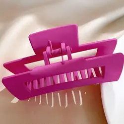 Pink Geometric Plastic Large Hair Claw For Women Girls Casual Acrylic Ponytail Shark Hair Clip Hairpins Barrettes Accessories
