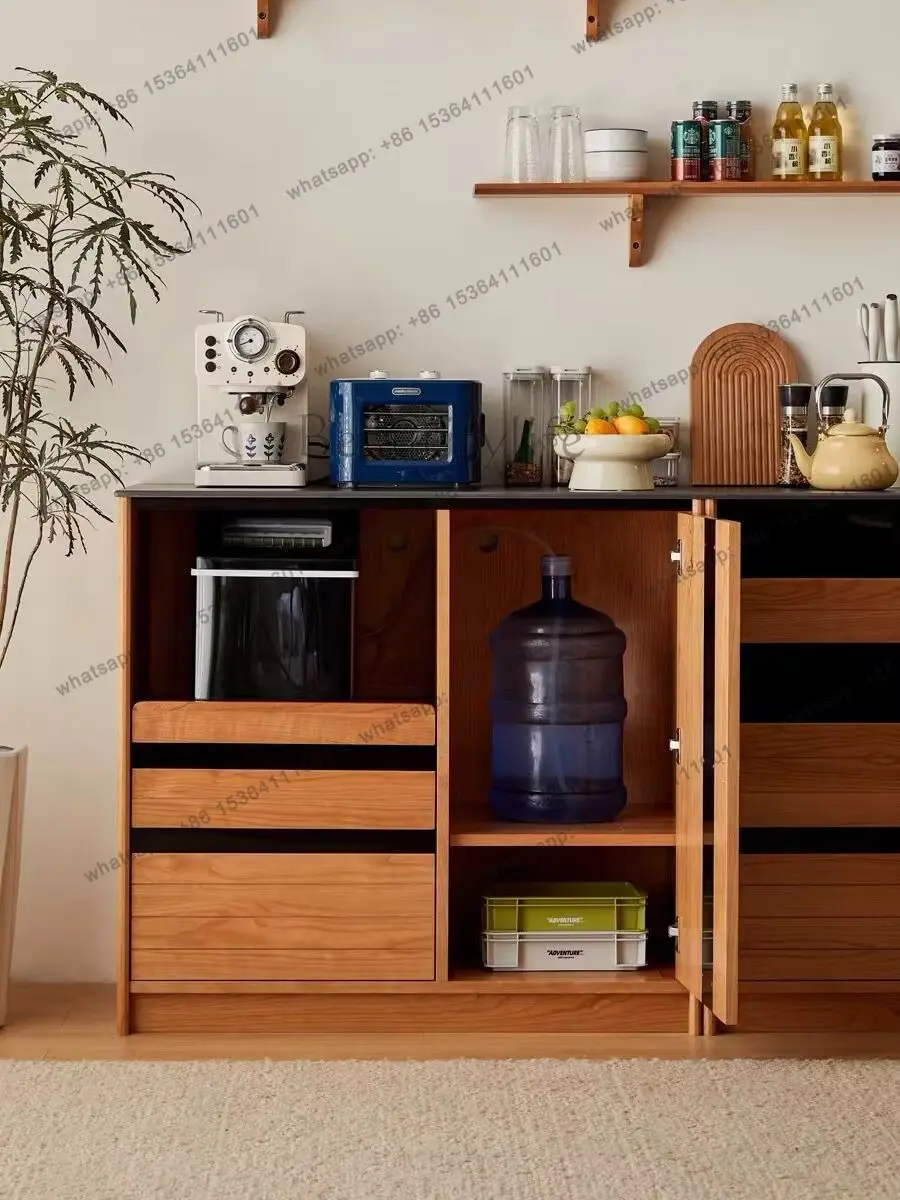 Nordic solid wood dining side cabinet small apartment tea storage locker