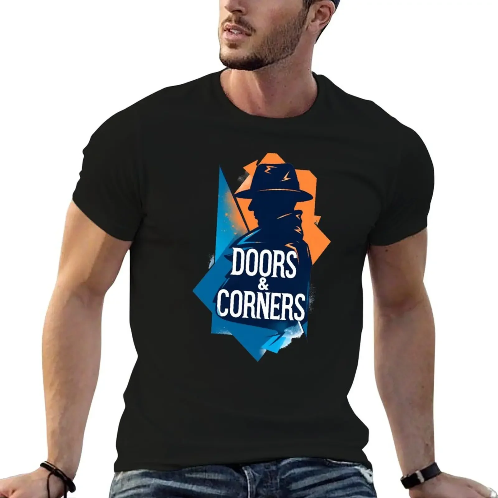 Doors and Corners - Silhouette - Scifi T-Shirt man clothes vintage anime shirt Funny t-shirts Aesthetic clothing T-shirt men