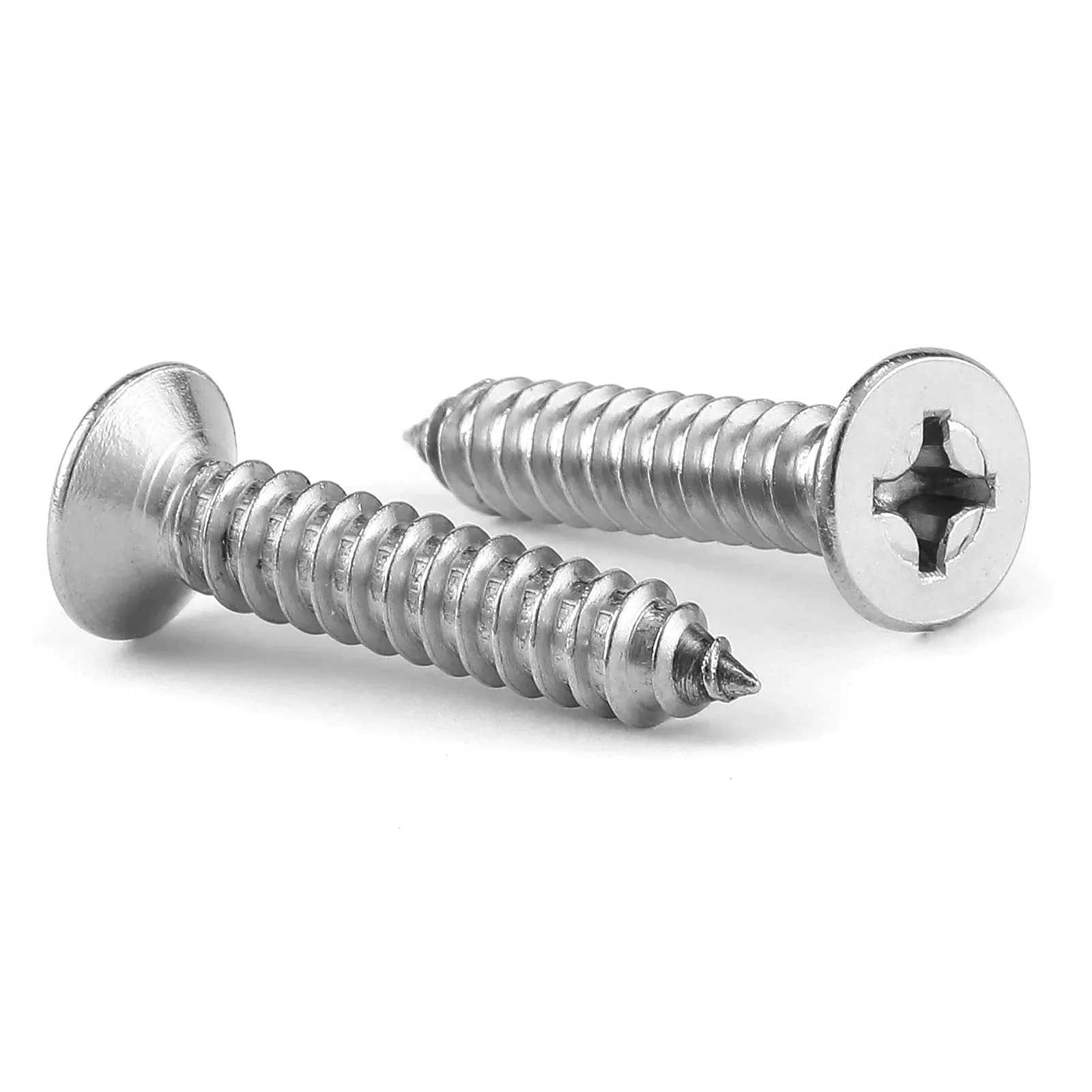 Wood Screws 304 Stainless Steel Flat Screws Tiny Screw Phillips Drive Countersunk Head Self-Tapping Screw for Indoor and Outdoor