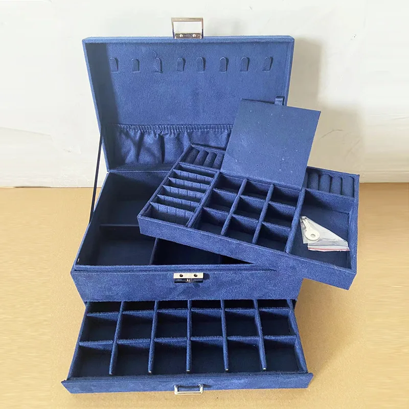 Lockable Travel Jewelry Organizer Box, 2 and 3 Layer Options — detail 9