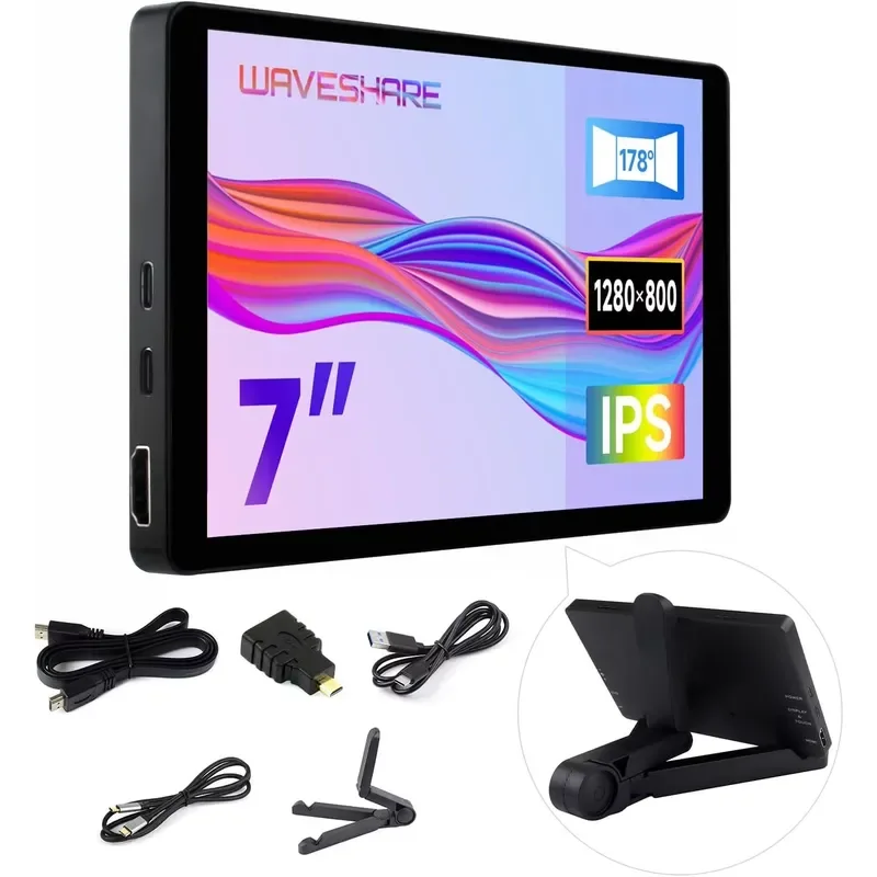 for Aismartlink Waveshare 7 Inch 1280x800 Capacitive Touch Display for Raspberry Pi 5 3B Zero 2W Pico High Resolution IPS - view 2