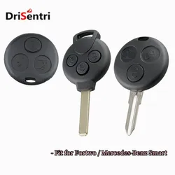 3 Buttons Car Key Shell Fob Uncut Blank Blade Remote Key Case Cover Replacement Fit For Benz Smart Car Roadster Fortwo- No Chip