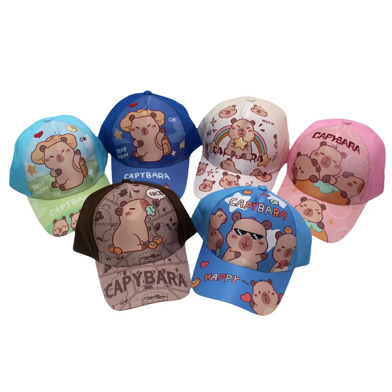 Hot Sale kinderen Cartoon Capibara Gedrukte Cap Jongens Meisjes Outdoor Zonnescherm Leuke Capibara Hoed Mooie Kids Baseball Cap