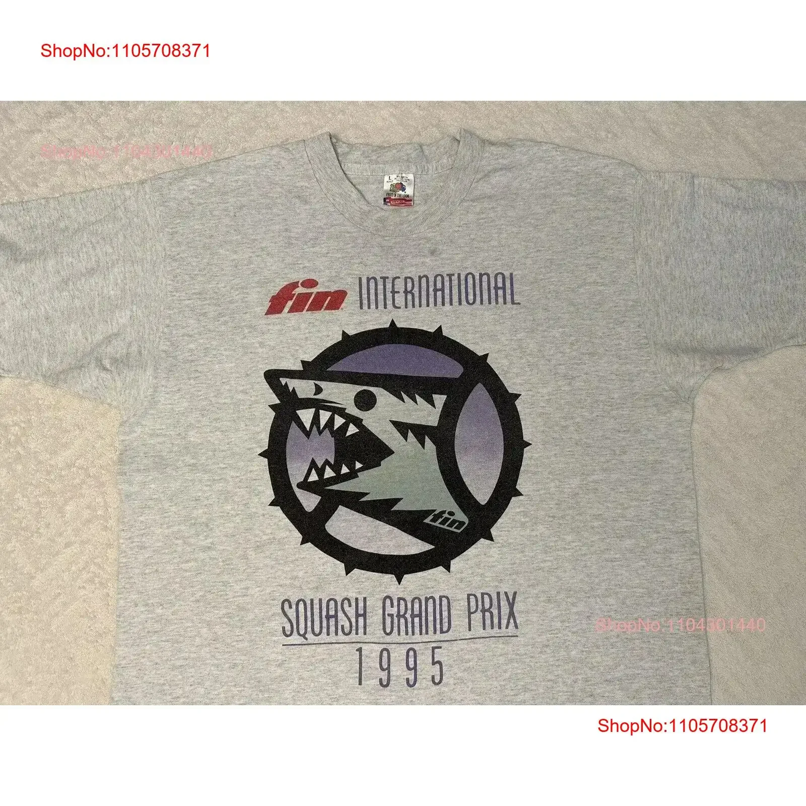Vintage 1990s 90s Fin International Grand Prix Tour Squash D A R E T Shirt L vintage Washed Casual Versatile Comfortable