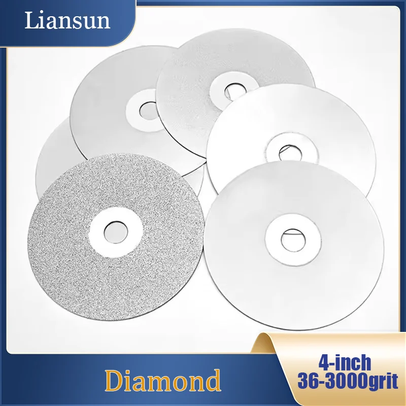 4-inch100mm Diamond-Coated Flat Grinding Wheel Polishing Disc 36-3000Grit Single/Double-Sided Diamond-Coated Flat Grinding Wheel
