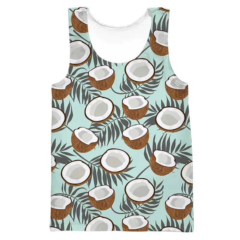 

Tank Top Men Coconut Tree 3D Tank Top Tropical Plants Print Tops Sleeveless Vest Boys Kids Harajuku Streetwear GYM Clothing 6XL