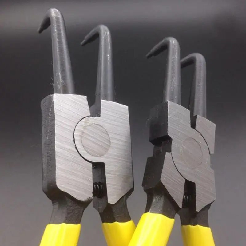 Pince professionnelle à Circlip interne de 7 pouces, 170mm, haute qualité, pince à coude externe, pointe d'arbre, nez recourbé, outils à main