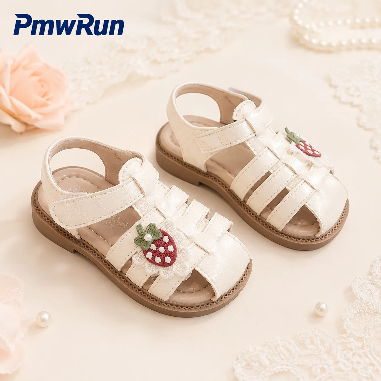 

PU Leather Summer Sandals For Girls Hollow Out Breathable Girl's Princess Sandals Soft-soled Anti-slippery Summer Girl's Sandals