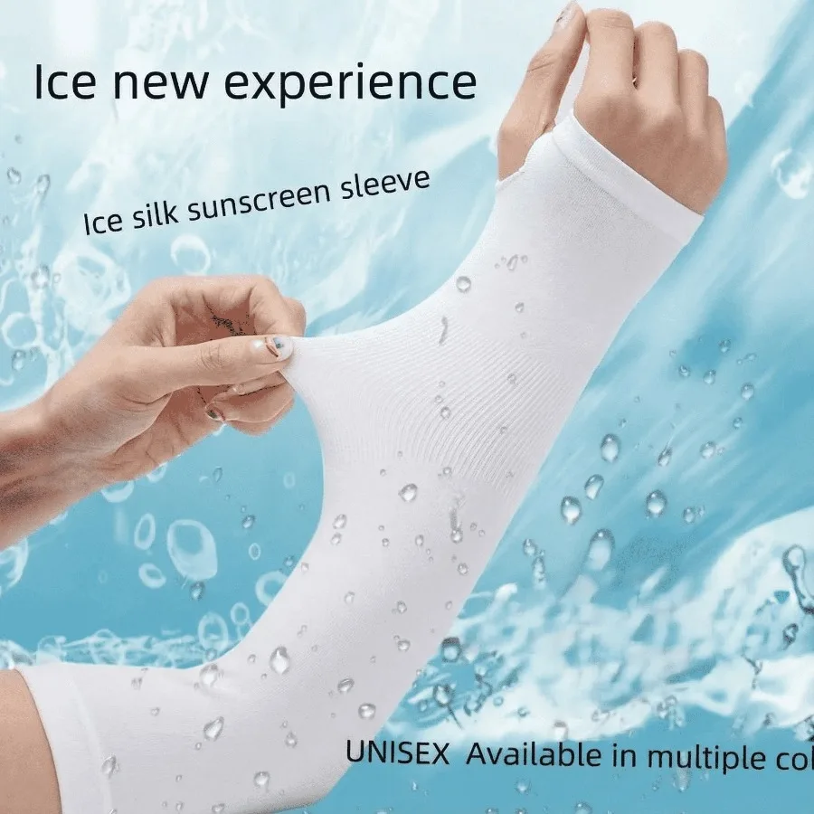 1PC Cooling Ice Silk Arm Sleeve, Breathable UV Protection Arm Cover for Cycling, Driving & Summer Outdoor Activities - Image 3