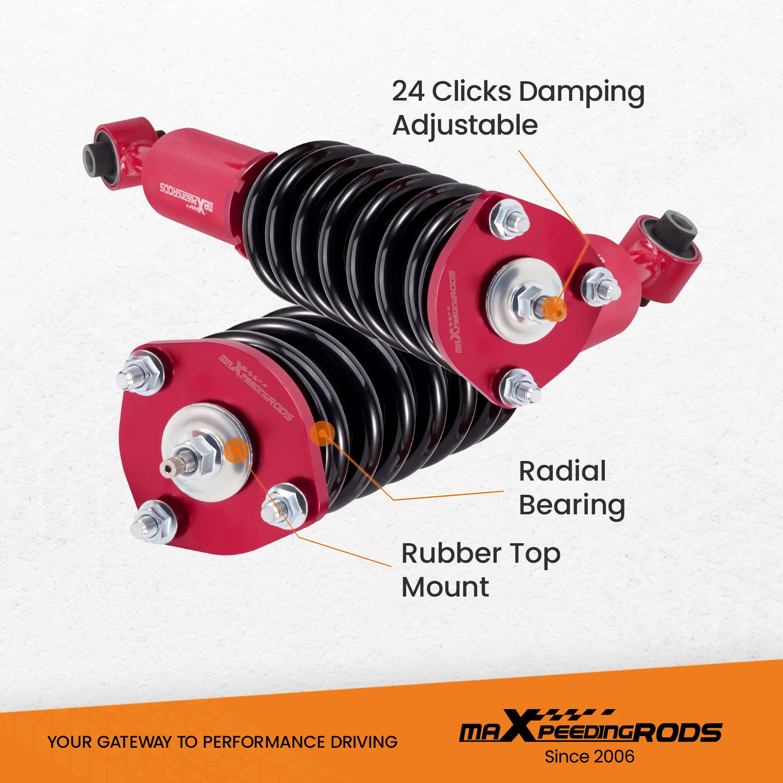 Kit de amortiguadores de 24 vías, puntal de choque para Lexus IS300 RS200 2001-2005