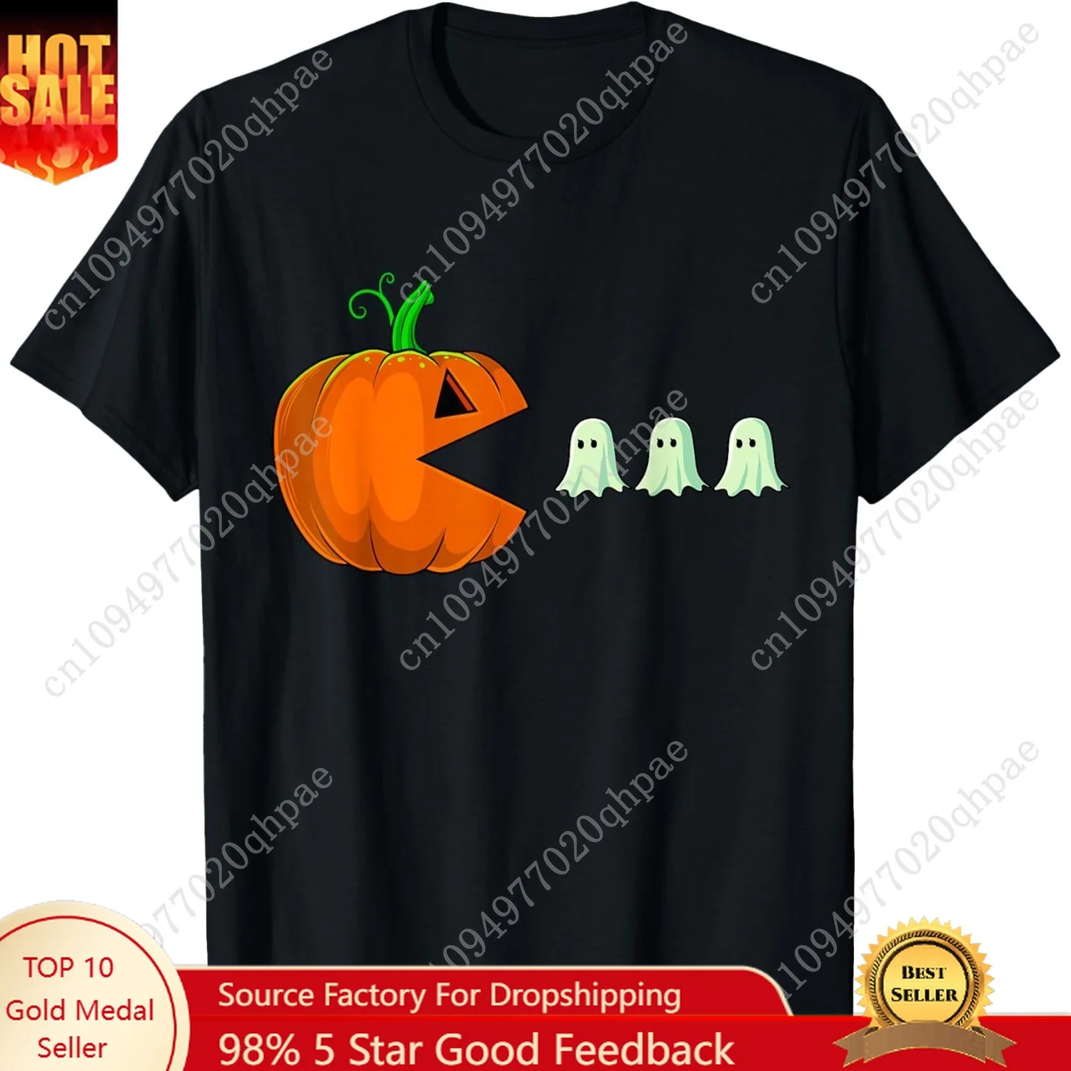 Halloween Pumpkin Funny Ghosts Boys Kids Women Men T-Shirt