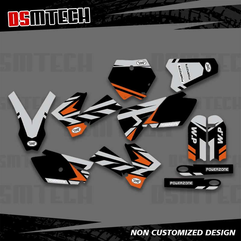 

DSMTECH For KTM SX85 SX 85 2003 2004 2005 2006 2007-2012 Full Graphics Decals Stickers Motorcycle Background Custom Number 002