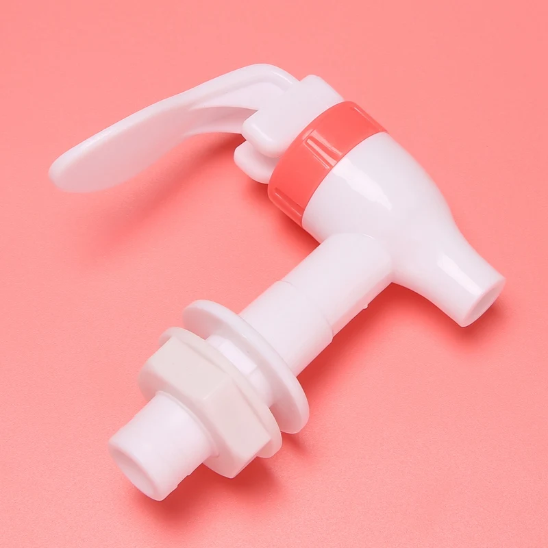 حنفية بلاستيكية لموزع الصرف ، قطع غيار ، أبيض ، وردي