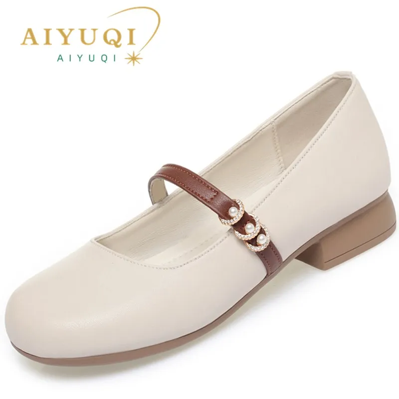 

AIYUQI Mary Jane Shoes Women's 2025 Spring New Shallow Mouth Large-Size Ladies Shoes Commuter Work Shoes Women