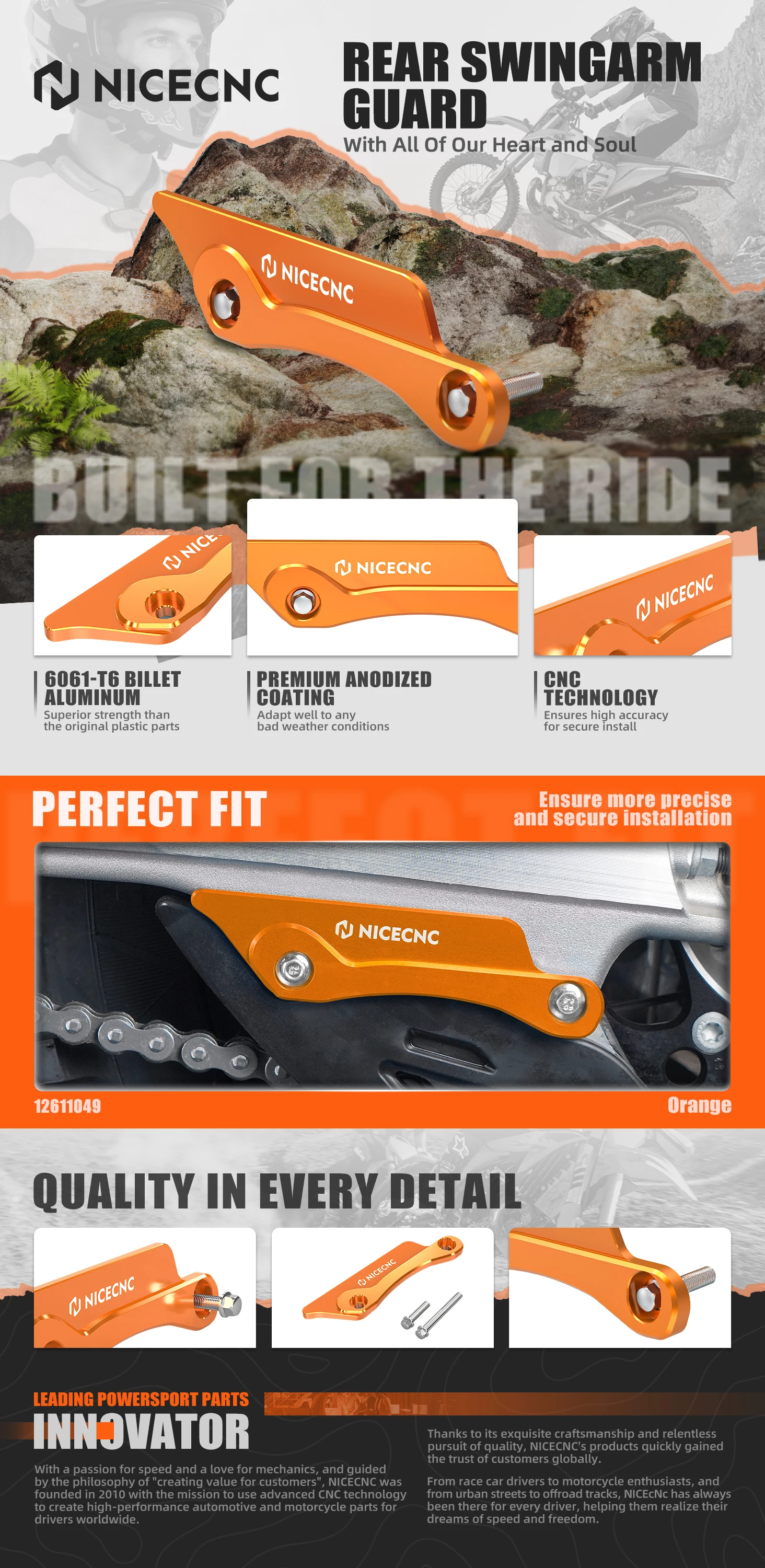 NICECNC Für KTM EXC 300 2024 Schwinge Schutzfolie Für KTM EXC-F 350 SX 125 SXF 450 Husqvarna TE300 FE450 GasGas EC300 EC250 – Detail 1