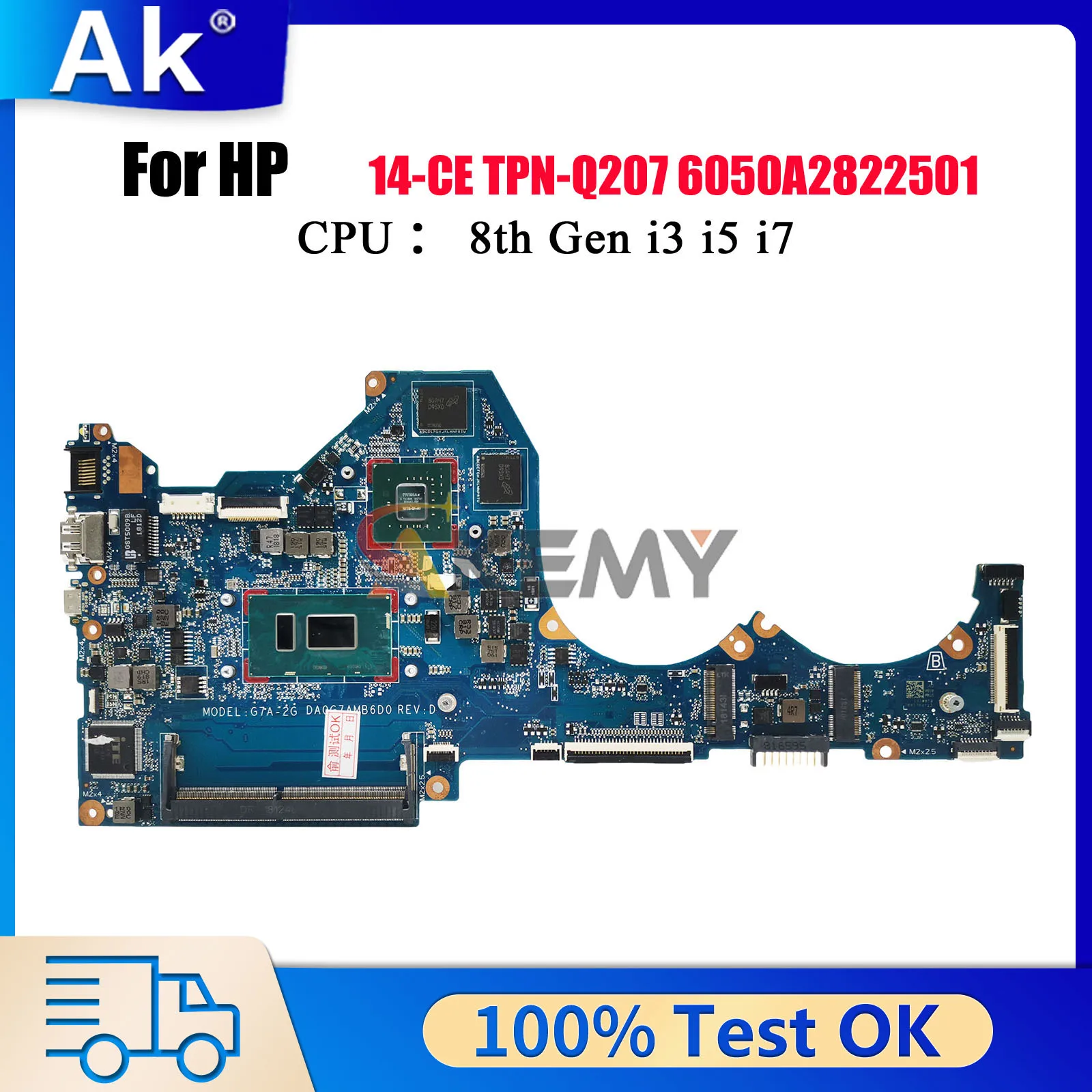 

DA0G7AMB6D1 Материнская плата для ноутбука HP Pavilion 14-CE с процессором i3 i5 i7 8-го поколения L18495-601 100% полностью протестирована