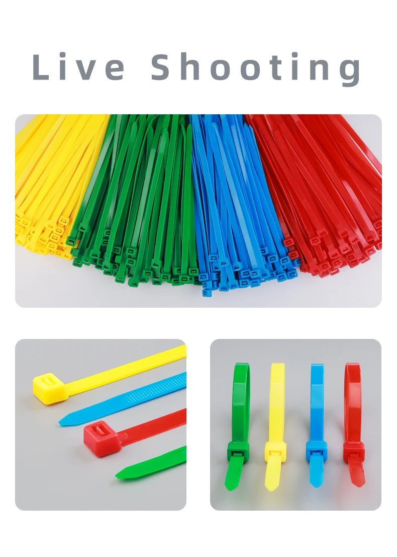 100 Stück breite 7,5 mm Nylon-Kabelbinder, selbstsichernd, 8*150/200/300 mm, verdickte Kunststoff-Flanschschlaufe, Drahtbinder, Kabelbündelung – Detail 8