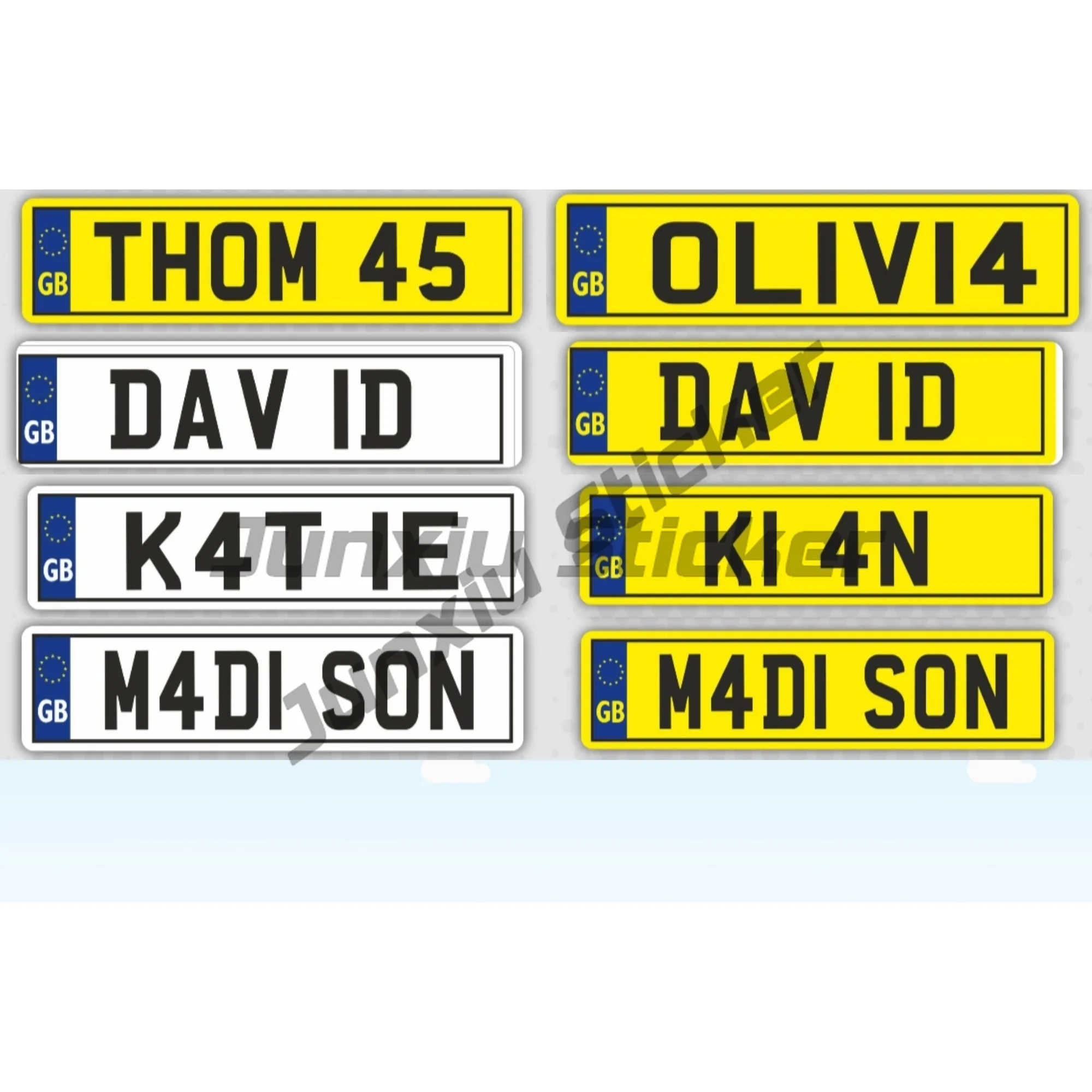

Kids Personalised Number Plates Toy Children Ride on Car Sticker