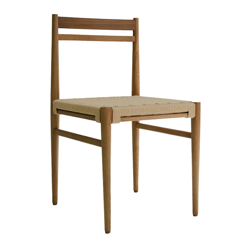 Nordic Simple Modern Dining Chair Kitchen Office Log Rope Woven Leather Study Chair Restaurant Luxury Muebles Furniture WKDC image 5