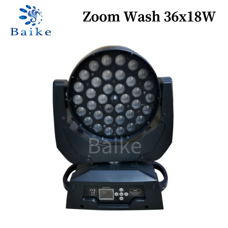 2pcs 36x18W LED Wash Zoom Moving Head Light RGBWA+UV 6in1 DJ Disco Party Bar Stage Professional Effect Lighting DMX 18 Channel