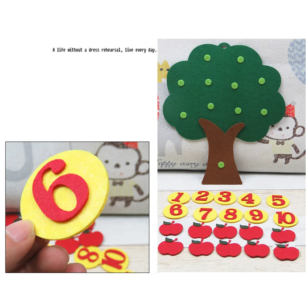 Non-woven Educational Toy Kids Tree Toys Children Digital 1 10 Cognitive Pairing Puzzle