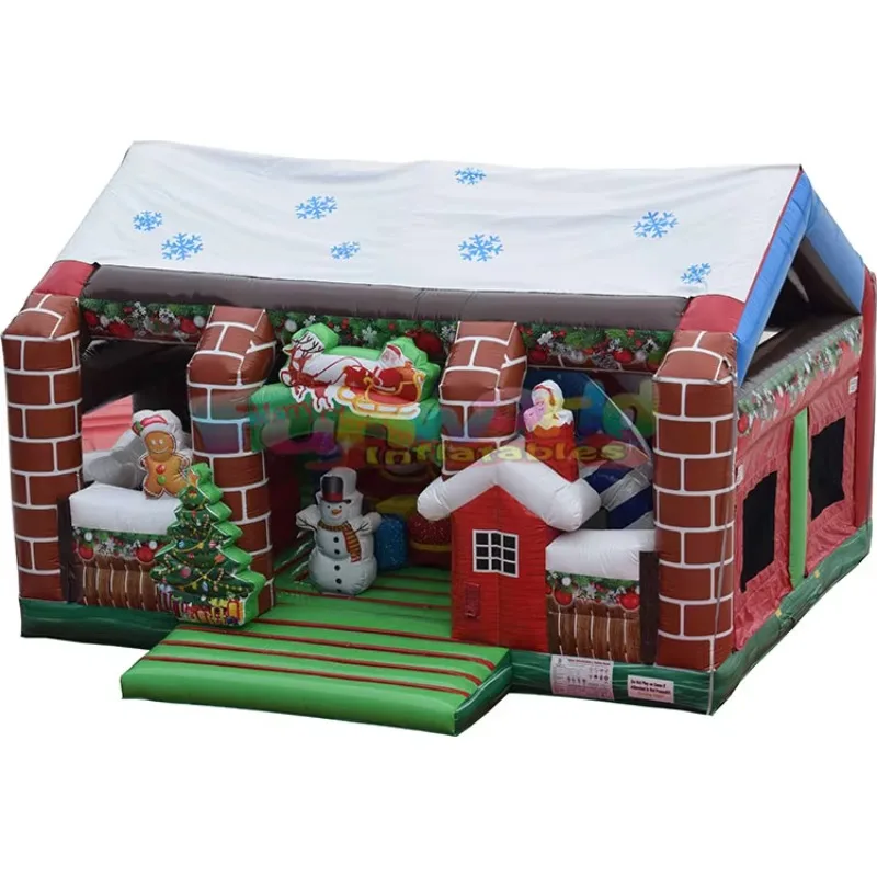 

Moonwalk Commercial Santa Claus Wonderland Inflatable Bouncy Slide Merry Christmas Kids Jumping Castle Bounce House for Sale
