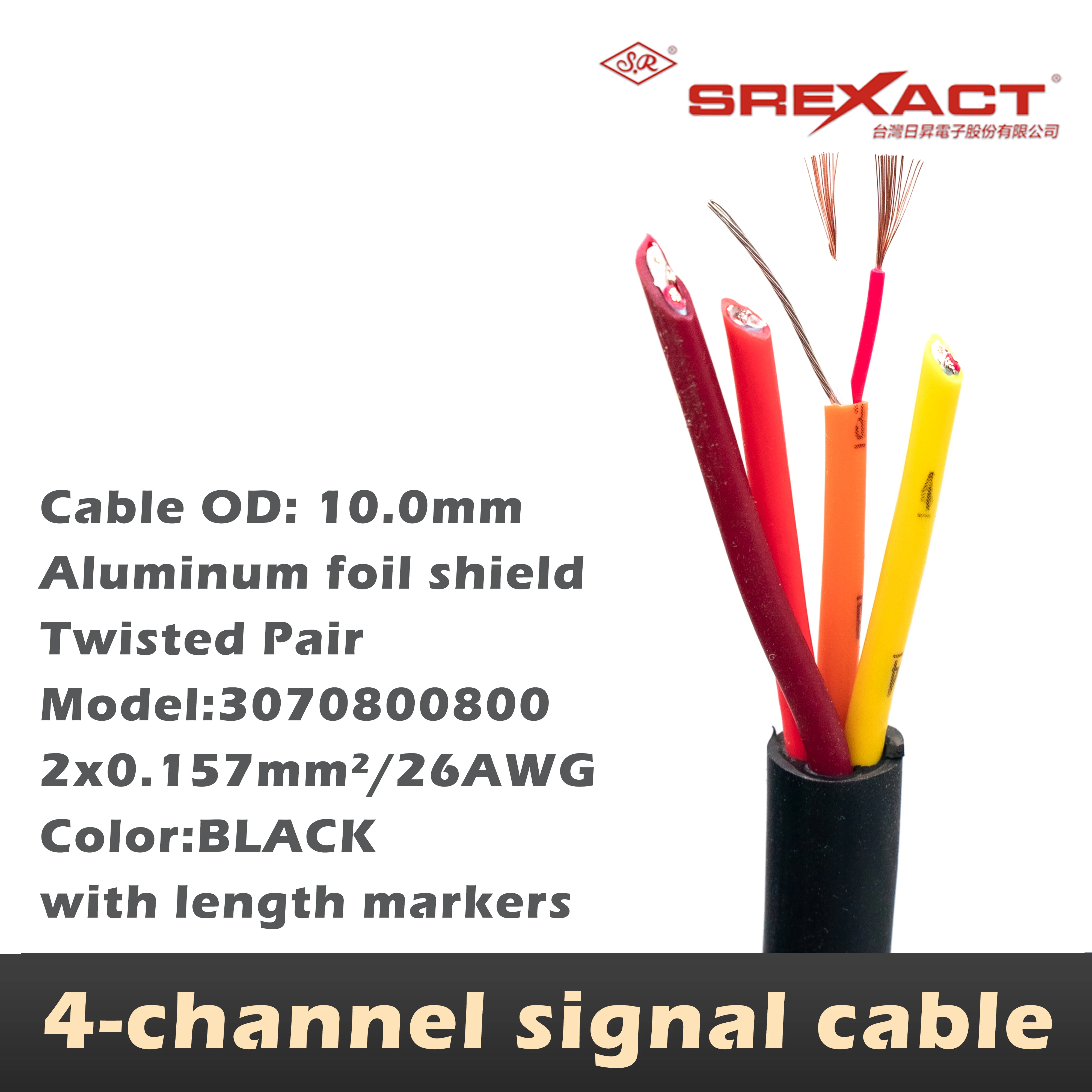 SREXACT Rainbow Series 4-Channel Audio Signal Cable, Multi-Channel Microphone Cable, Professional Audio/Studio Use