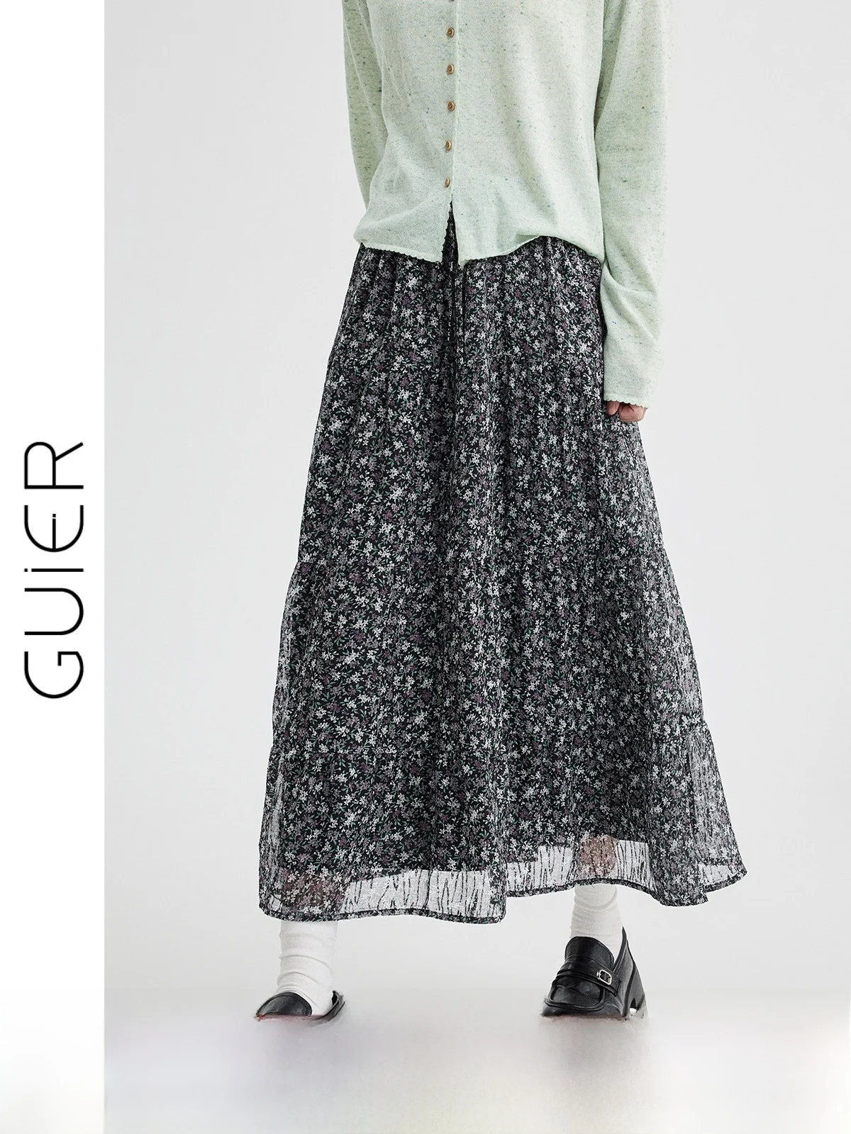 

Новая женская весенняя юбка А-силуэта с цветочным принтом, высокой талией, свободного кроя, на резинке, из тюля