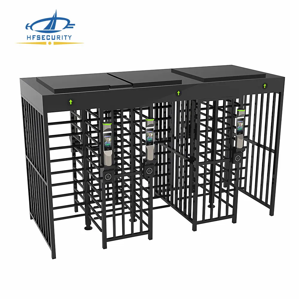 HFSecurity Access Control System Face Recognition Entrance Control System Outdoor Waterproof Full Height Sliding Turnstile