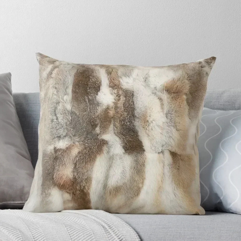 

Brown Rabbit Printed Faux Fur Realistic Image Throw Pillow Cushions For Sofa Bed pillowcases pillow pillowcase pillow