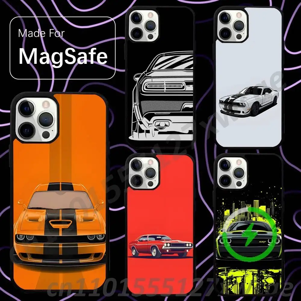 Чехол D-Dodge C-Challenger S-RTs для беспроводной зарядки Magsafe для iPhone 15,16,17,13,14,11,12,Pro,Max,Plus,E,Air,Mini