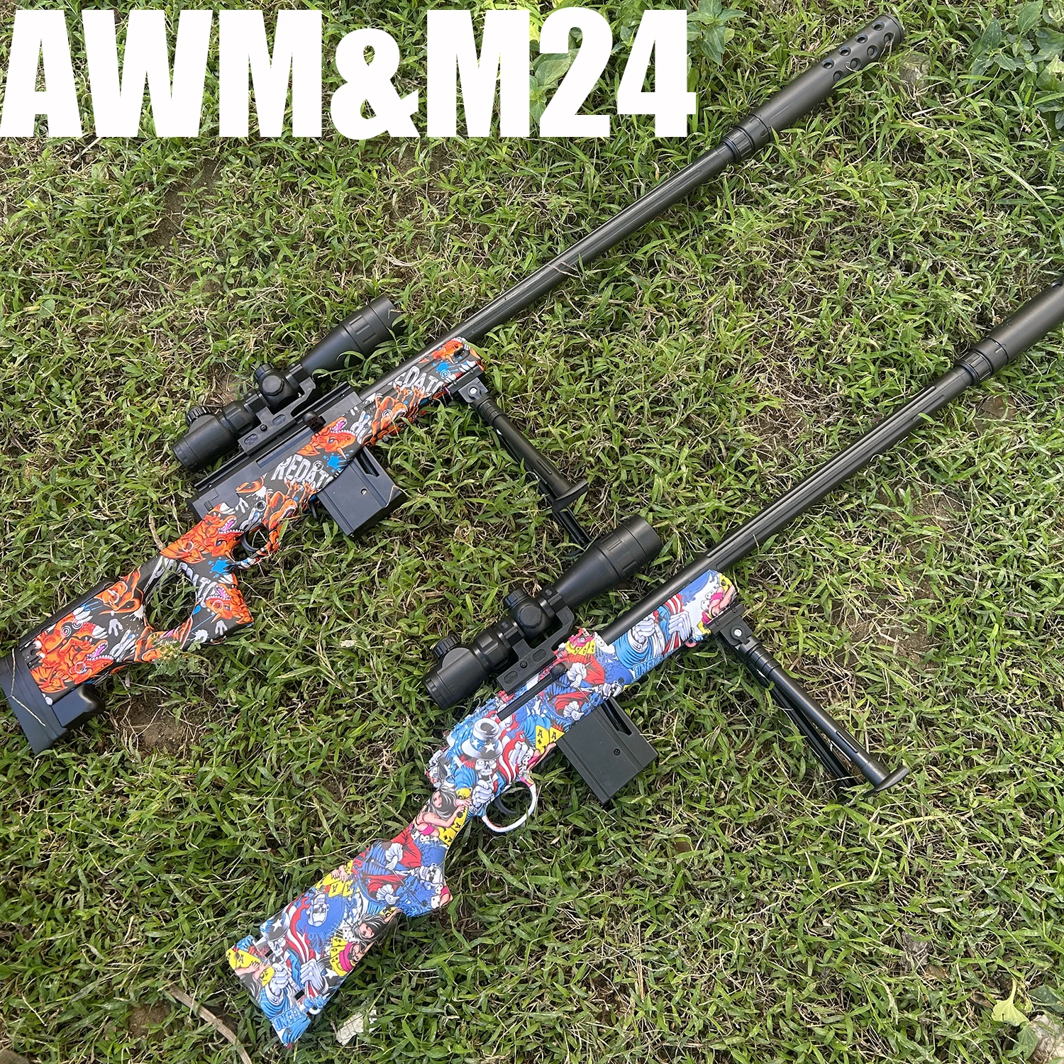 New Awm&M24 Manual Toy Gun Fires 7-8mm Gel Balls, Safe Outdoor Toy for Boys, New Year Gift