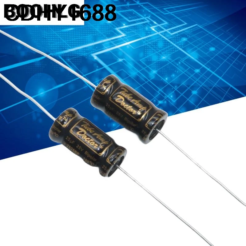 10 Uds BP altavoz de audio horizontal axial no polar audio condensador electrolítico de aluminio 25V 25uf 10X20mm