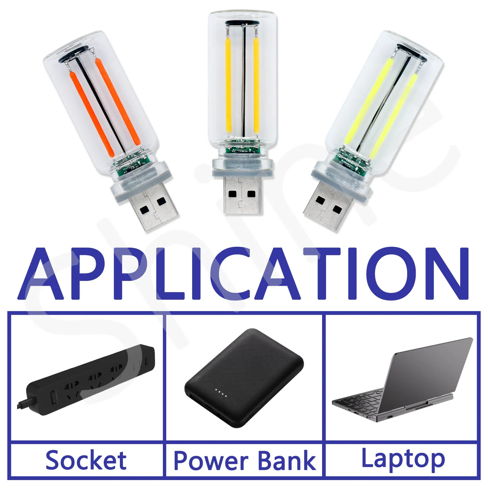 레트로 에디슨 디밍 터치 모듈 라이트 비드 광원, USB 모바일 전원 인터페이스, 야간 조명 보조배터리 노트북, 0.3W, 5V