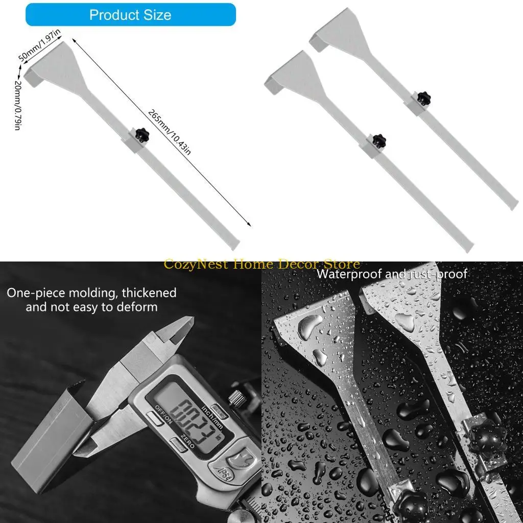 

92MF DrillFree Drawer Front Stabilizers Durability Steel Brackets Adjustable Height